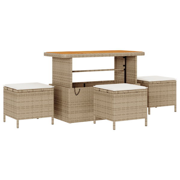 Trädgårdsoffset med kudde 9 pcs Beige och gräddfärgad