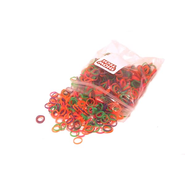 Hårsnoddar latex, mix av neonfärg 1000-pack