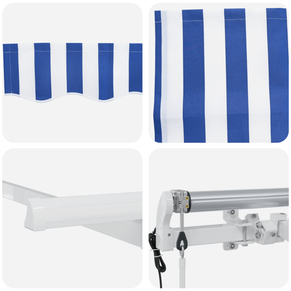 Utfällbar markis Blå 400 x 200 cm tyg