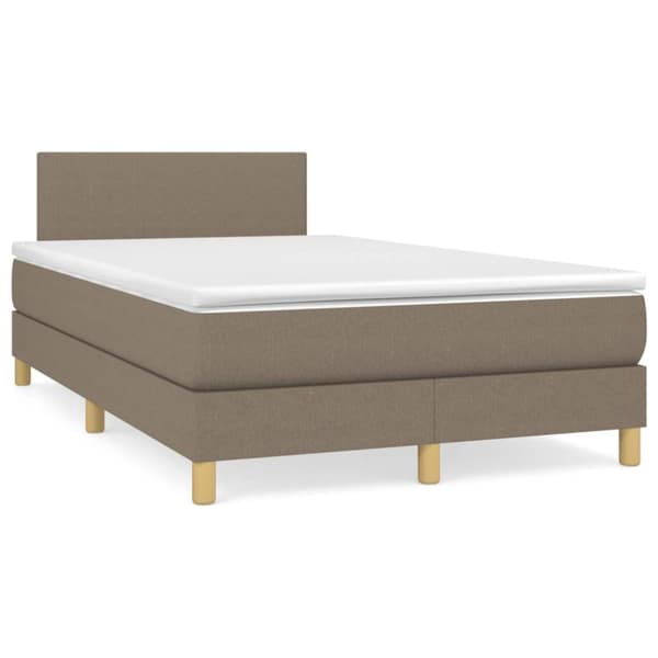 Ramsäng med madrass taupe 120x200 cm tyg