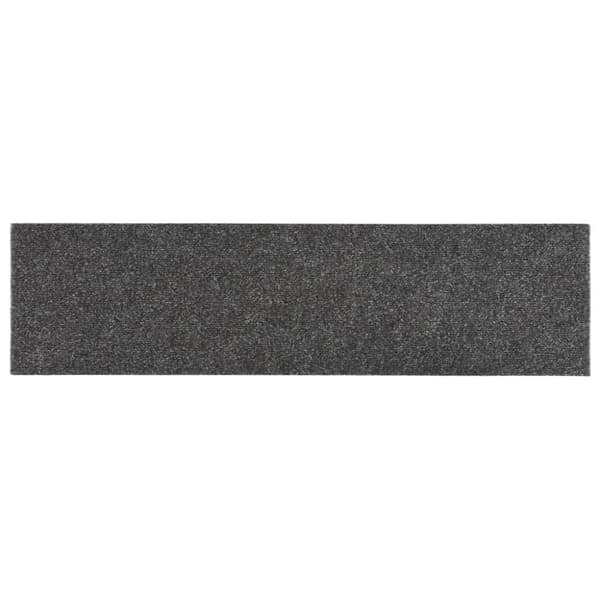 Trappmattor självhäftande 15 st 76x20 cm antracit rektangulära