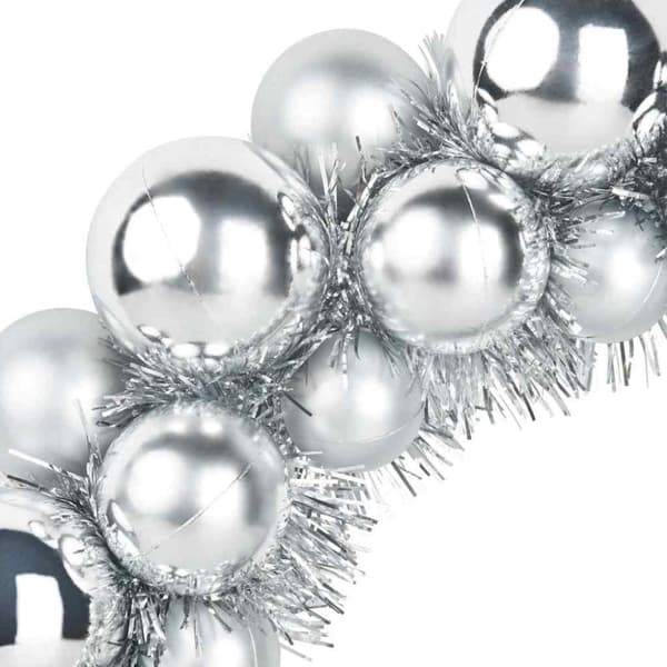 Julkulor kransar 2 pcs Silver 33 x 33 x 7 cm Polystyren