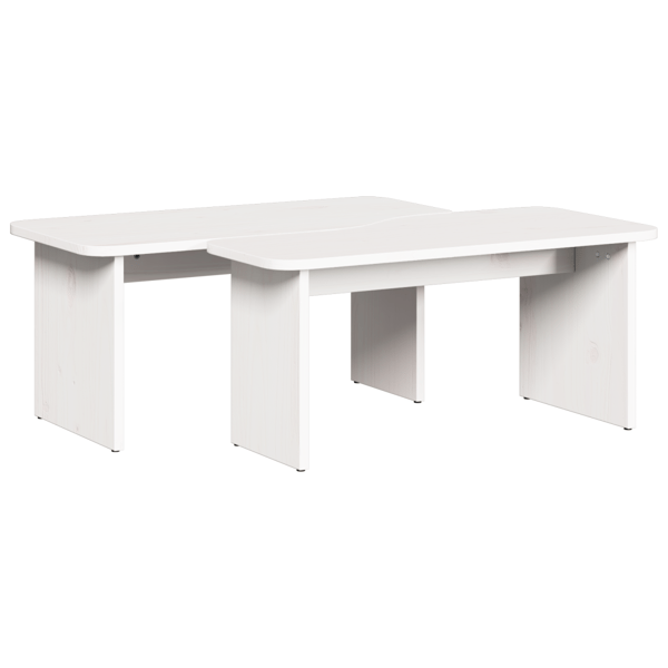 Kaffeebord 2 pcs Vit Massiv furu