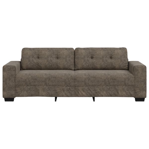 3-Sits soffa Mörkgrå 220 cm Faux Mockaläder