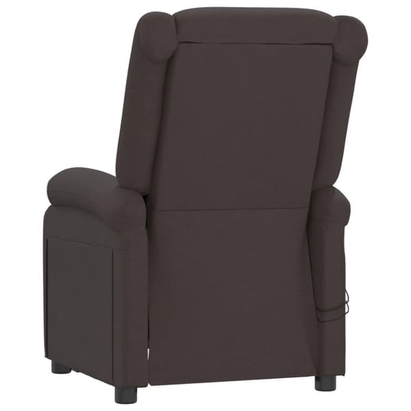 Elektrisk massagefåtölj mörkbrun tyg