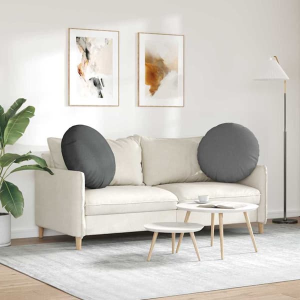 Sittkuddar 2 pcs Mörkgrå Ø80 x 29 cm tyg