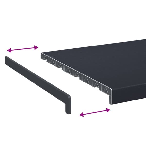 Fönsterbräda Anthracit med träådring 80 x 45 x 4,5 cm PVC