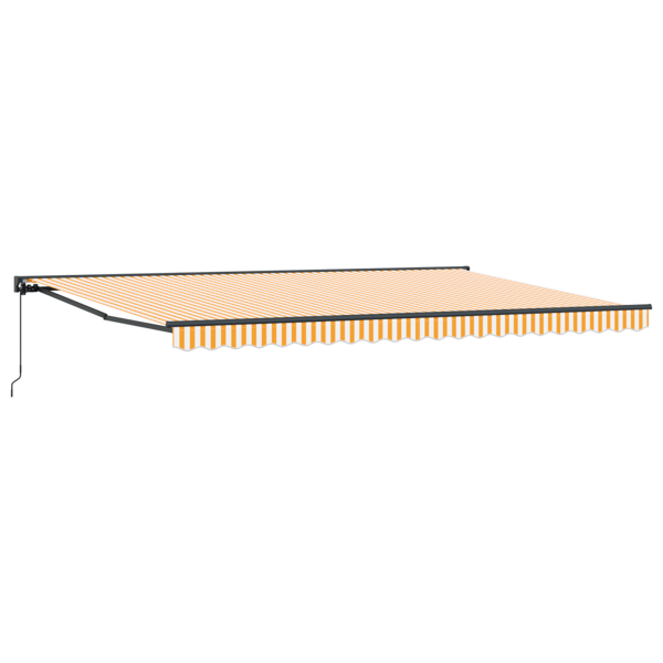 Markisram Gul och Vit 500 × 300 cm Polyester med PU-beläggning