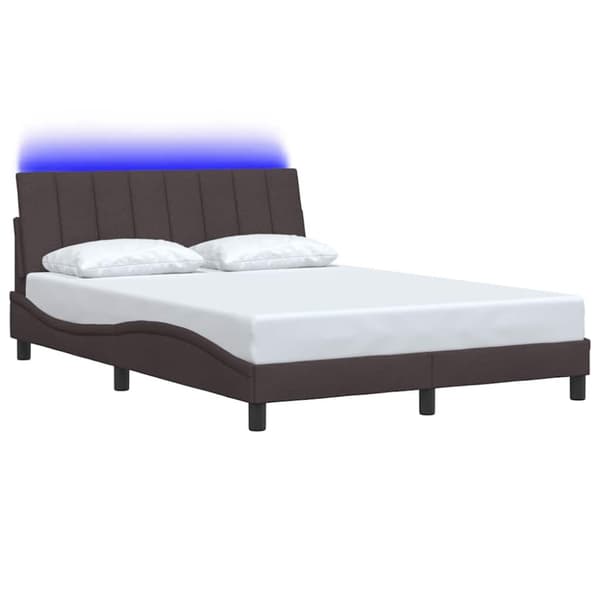 Bed Frame without Mattress "Hanko" Dark Brown 120x200cm Fabric