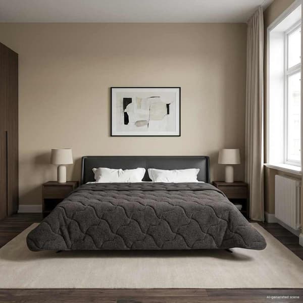 Full Års-Duvet Quiltad Antracit 240 x 260 cm