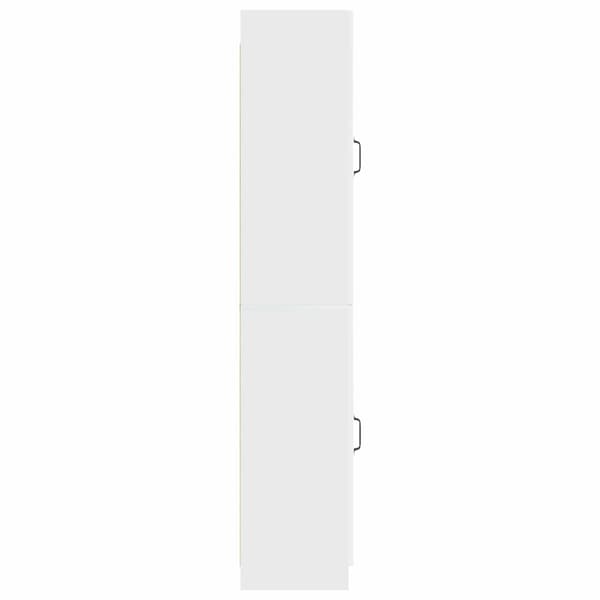Skåpset 2 pcs Vit högglans Konstruerat trä