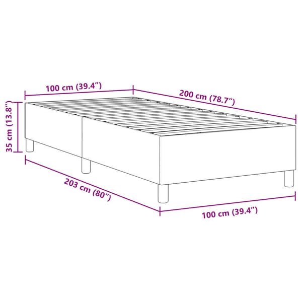 Plattform sängram Ljusgrå 100 x 200 cm Kordread tyg