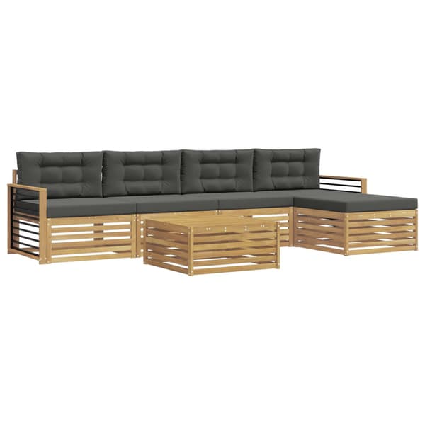 Utomhussoffset med kudde 7 pcs Vit och antracit Polyester