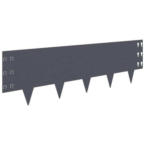 Kant för gräsmatta 10 pcs 100 x 30 cm Stål Antracit
