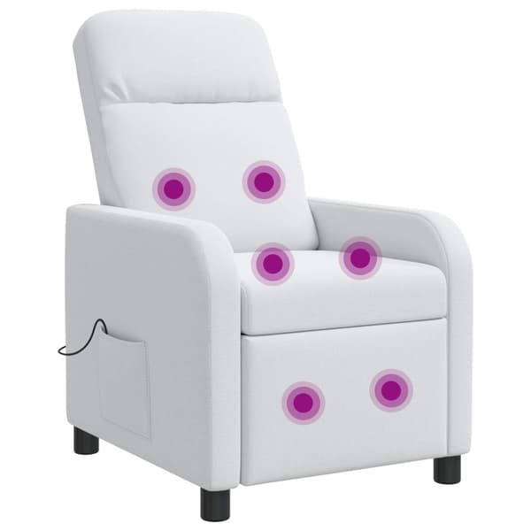 Massagefåtölj Vit Tyg