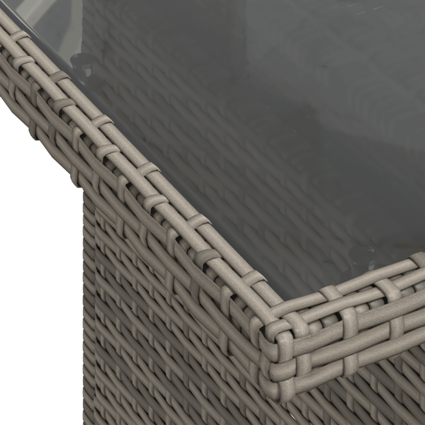 Trädgårdsoffset med kudde med lagring 9 pcs Grå Poly rattan