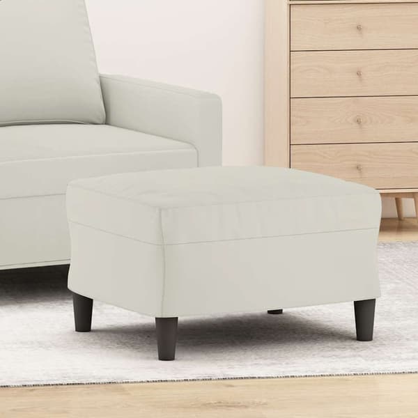 Fotpall gräddvit 60x50x41 cm sammet