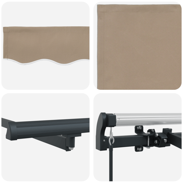 Utfällbar markis Beige 350 x 200 cm tyg