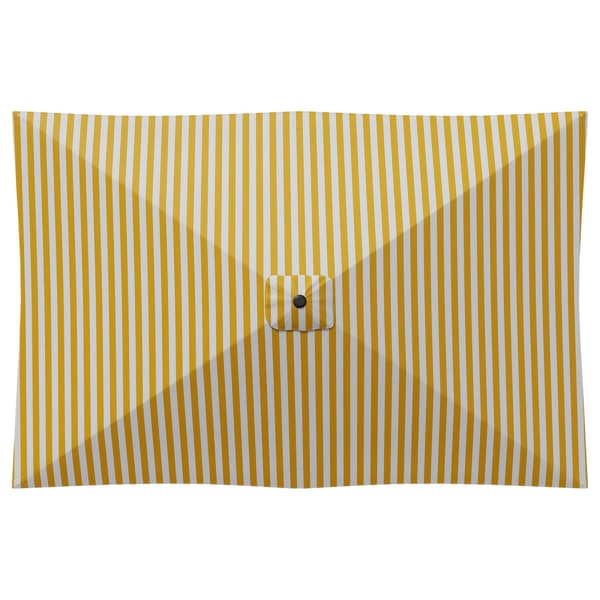 Trädgårdsparasol 200 x 300 cm Polyester Rektangulär Gul och Vit