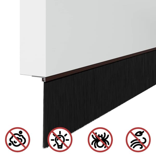 Självhäftande dörrborstlist 12 pcs Brun 100 cm