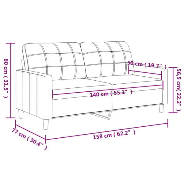 2-sitssoffa svart 140 cm konstläder