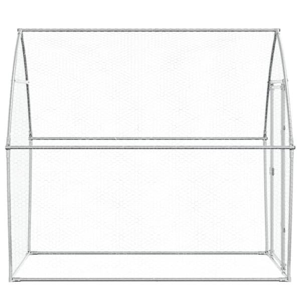 Hönsbur silver 200x105x182 cm galvaniserat stål