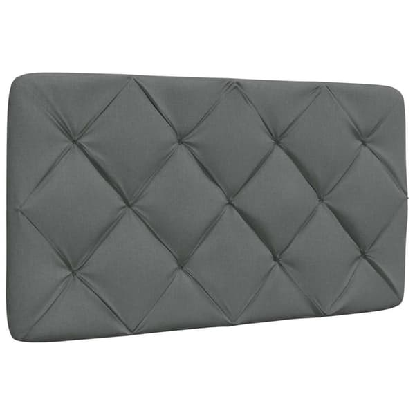 Bed Frame with LED without Mattress Dark Grey 90x190 cm Fabric