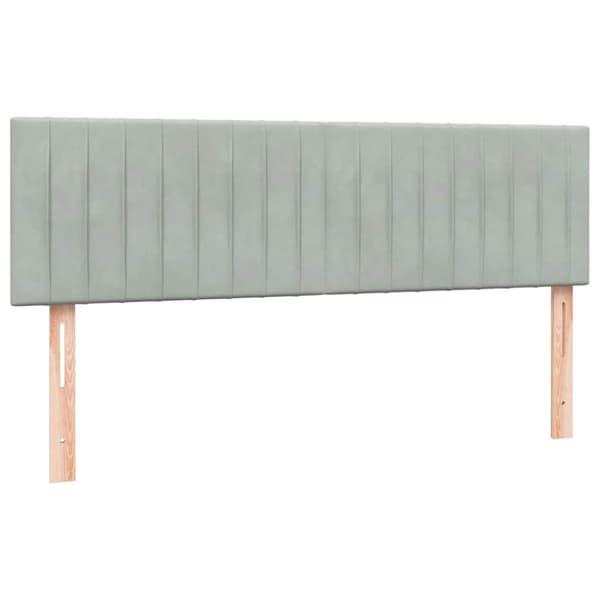 Ramsäng med madrass ljusgrå 160x210 cm sammet