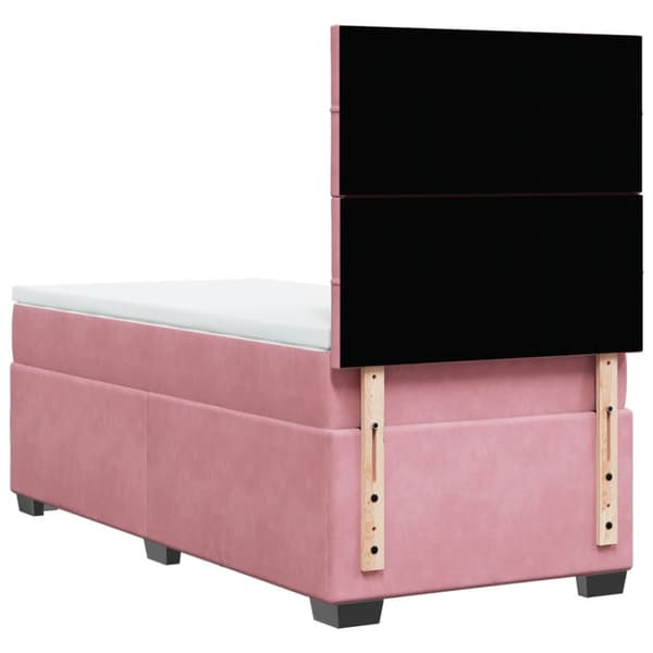 Ramsäng med madrass rosa 100x200 cm sammet