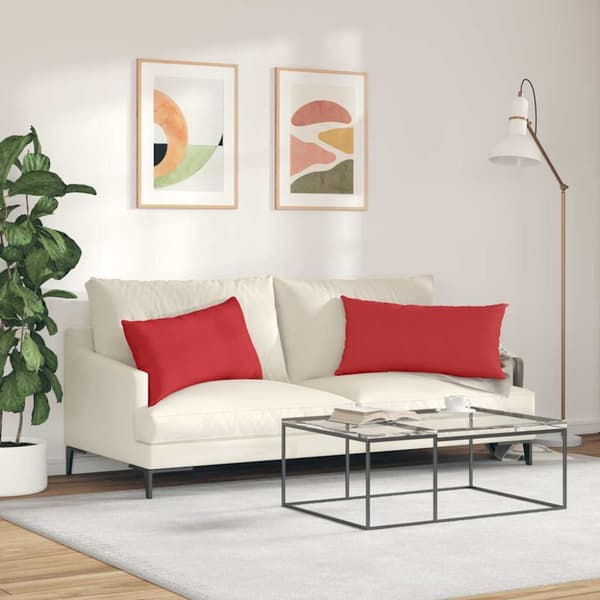 Sofakuddar 2 pcs Röd 80 x 40 cm tyg