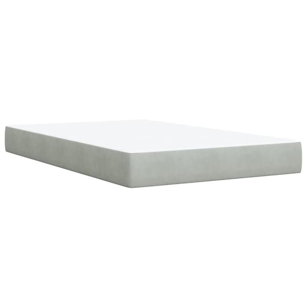Ramsäng med madrass ljusgrå 120x200 cm sammet
