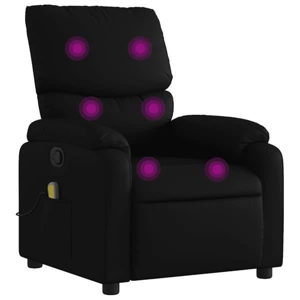 Massagefåtölj svart konstläder