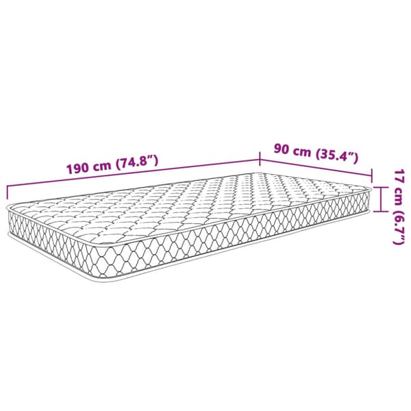 Memoryskummadrass vit 90x190x17 cm mjuk