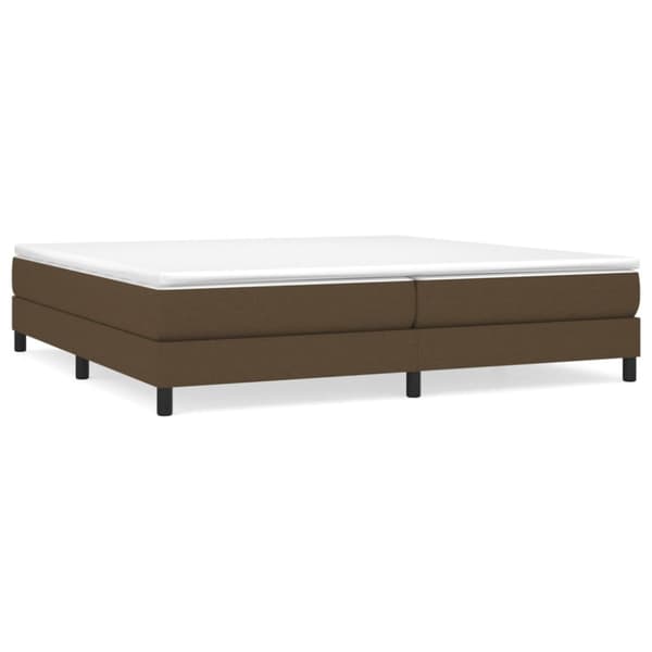 Boxspring-sängram mörkbrun 200x200 cm tyg