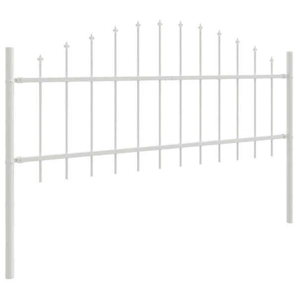 Trädgårdsstängsel 2 pcs Vit 170 x 140 cm Pulverlackerat stål