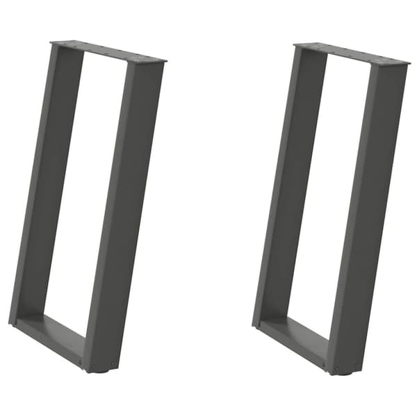 Matbordsben U-formade 2 st antracit 50x(72-73) cm stål
