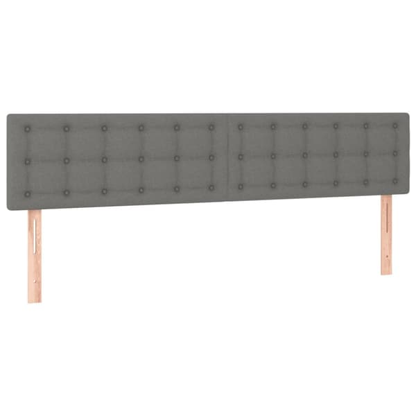 Ramsäng med madrass mörkgrå 160x200 cm tyg