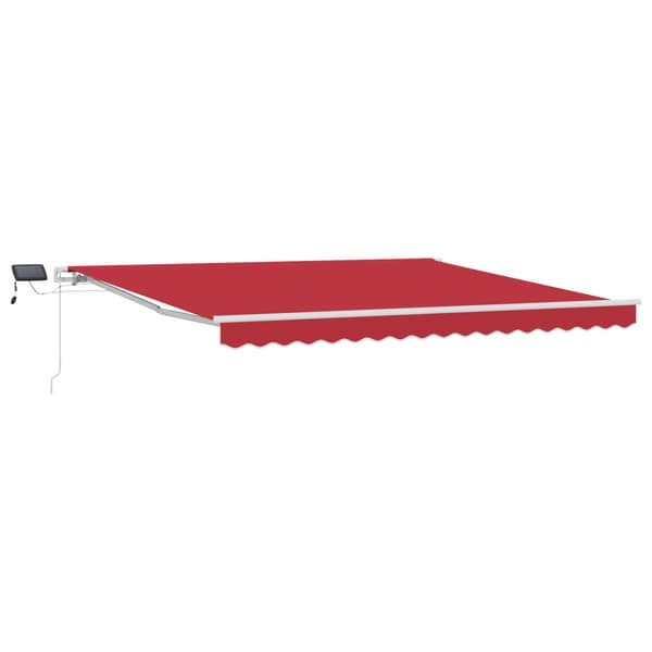 Utfällbar markis Röd 400 × 300 cm Tyger och Stål