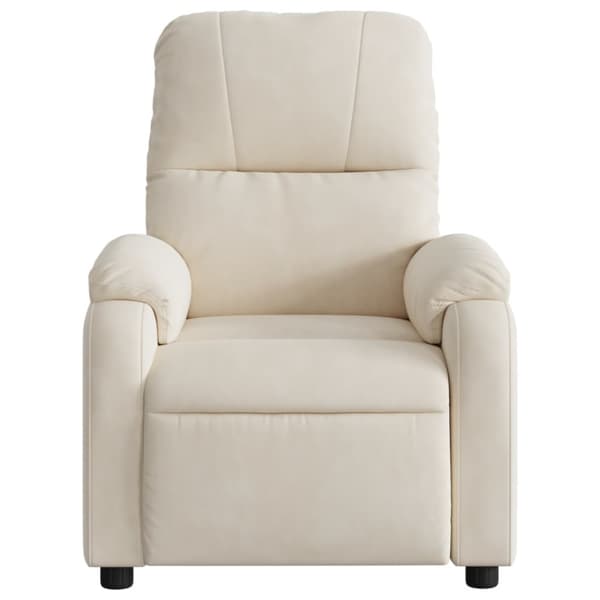 Elektrisk massagefåtölj beige mikrofibertyg