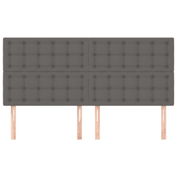 Sänggavel grå 200x5x118/128 cm konstläder