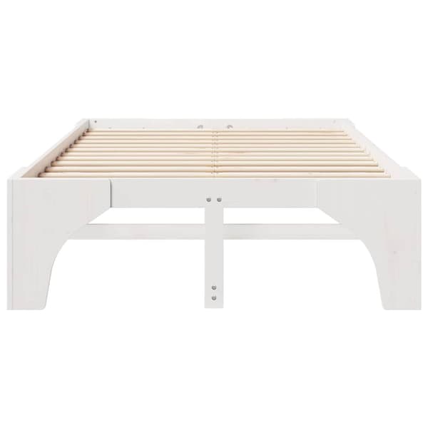 Sängram Vit 135 x 190 cm Massiv furu