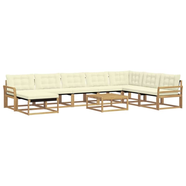 Utomhussoffset 9 pcs Vit och grädde 79 x 79 x 37 cm