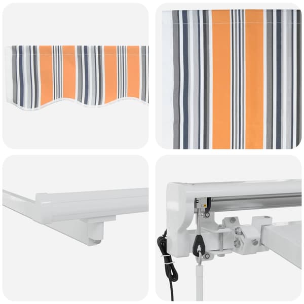 Elektrisk Retraktabel Markis Blå, Orange, Vit 3 x 2,5 m