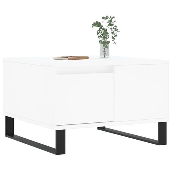 Soffbord vit 55x55x36,5 cm konstruerat trä