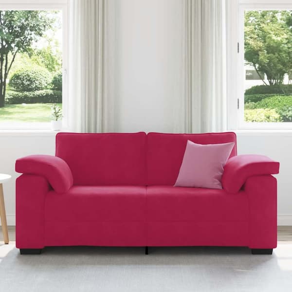 Tvåsitssoffa vinröd 180x77x82 cm sammet