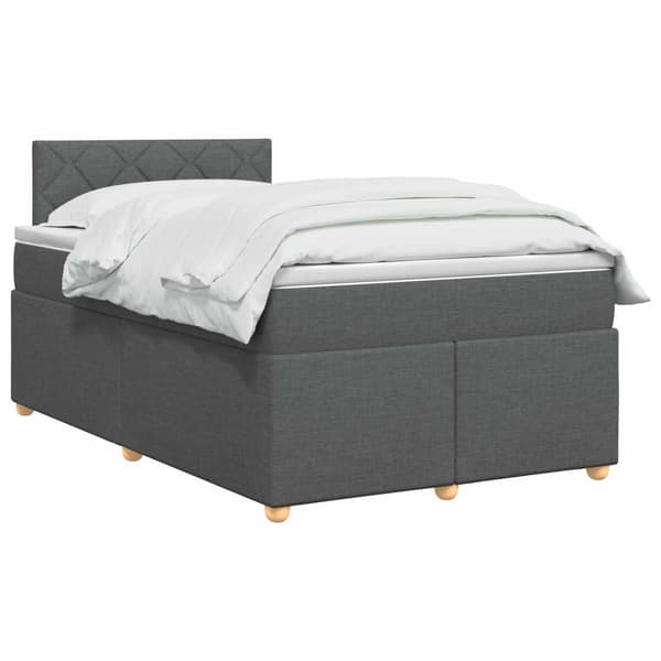 Kontinentalsäng med madrass Mörkgrå 120 x 190 cm Tyg
