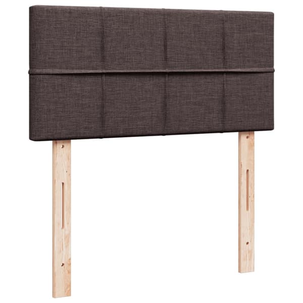 Ramsäng med madrass mörkbrun 90x190 cm tyg