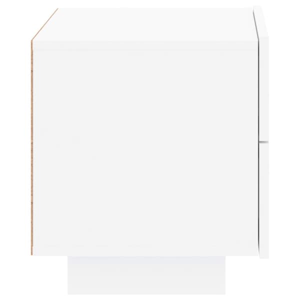 Sängbord med LED-belysning vit 70x36x40,5 cm