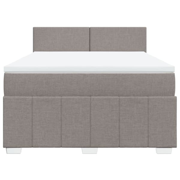 Ramsäng med madrass taupe 140x200 cm tyg