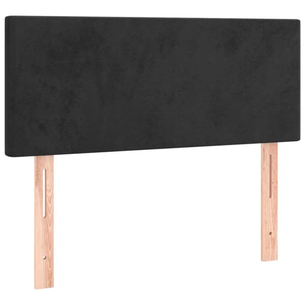 Ramsäng med madrass svart 80x200 cm sammet